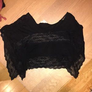 black lace big shirt